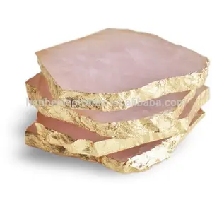 Image of Chinese factory wholesale agate slices white gold thin