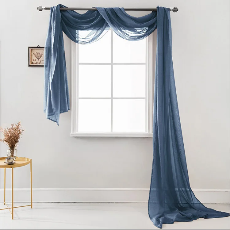 Simple and fancy scarf curtain with matching window curtain
