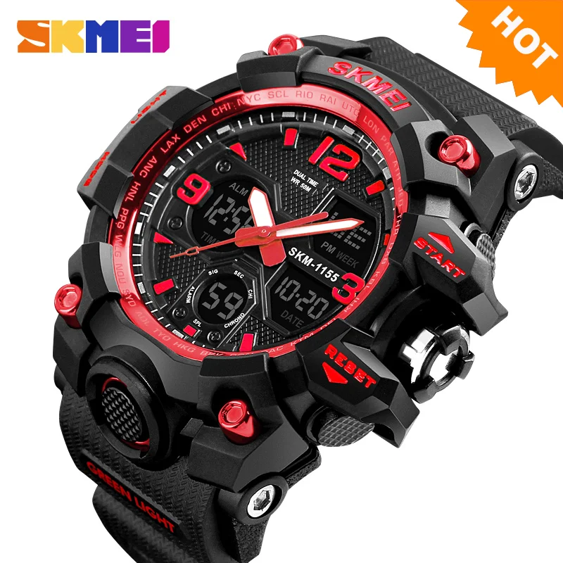 

sport watch for men Skmei fashion brand digital quartz wristwatch 5ATM made in China, Blue;red;golden;black
