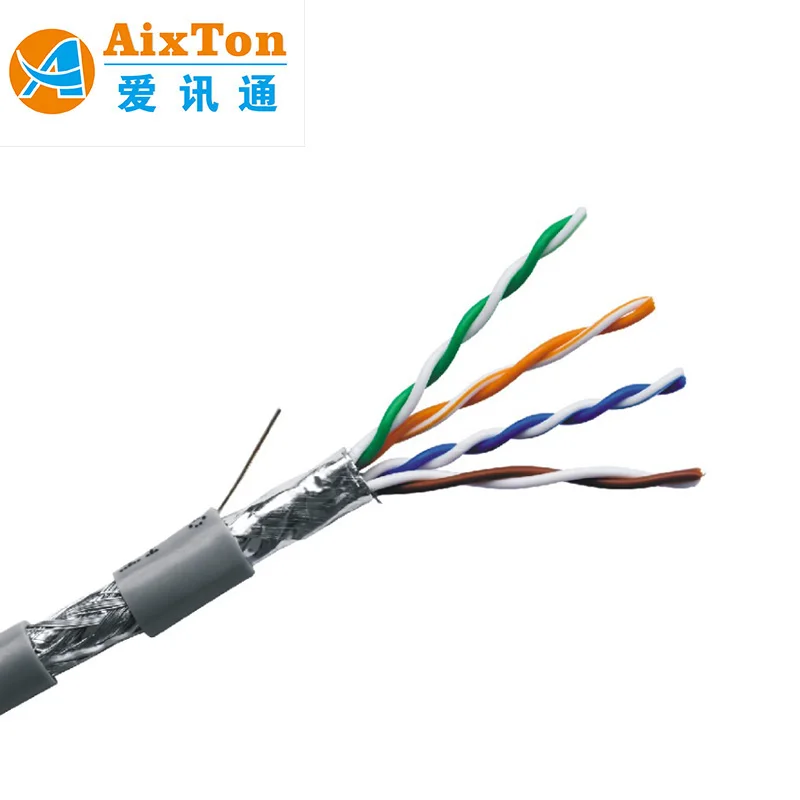 Aixton 4 Pairs 24awg Sftp Cat5e Cable Bare Copper Cat 5e Lan Cable Buy Cat5e Cable,Sftp Cat5e