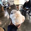 Plush doll small hamster for apple mobile phone shell creative bracket protector.Design phone shell