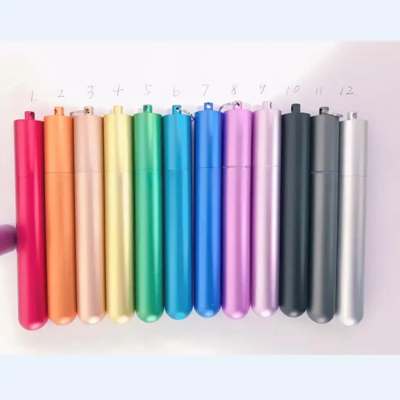 

2019 Amazon Wholesale Reusable Retractable 304 Stainless Steel Metal Drinking Telescopic Straw Set Extendable Straw, As pictures or customized