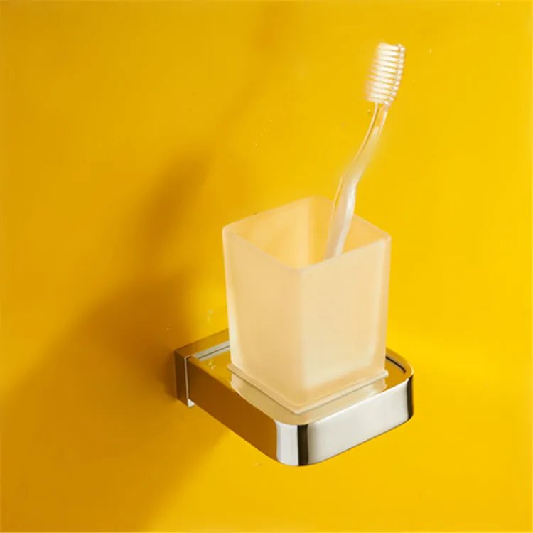 
hot sa;e Modern Accessories Brass And Chrome Finished Bathroom Brush Holder Bathroom Tumbler Holder For Home&Hotel 