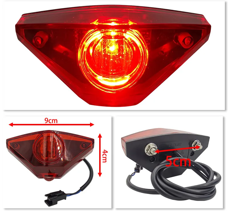 Top 6V - 80V 12V 24V 36V 48V 60V 72V Universal E-bike Headlight Taillight Horn Set Front Light Headlamp Rear light Taillamp Bafang 9