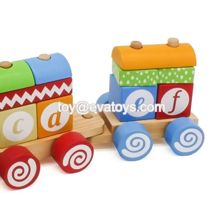 Wholesale Children Educational Wooden Block Train Toys With Abc W04a393