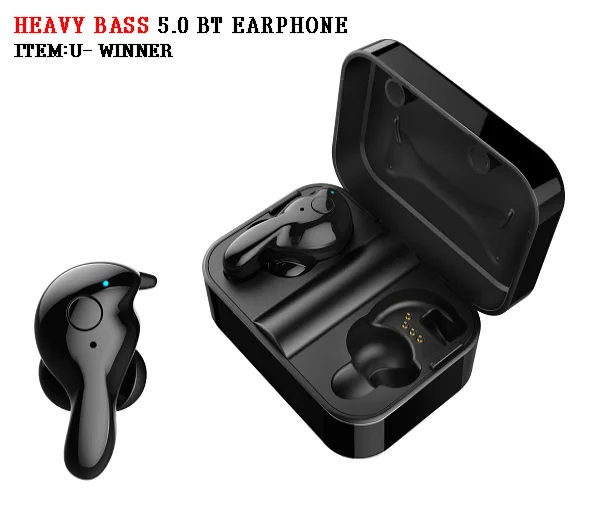 

Wholesale Mono Invisible Waterproof Wireless Bluetooth Headset earphones with Charging Case, Black and white