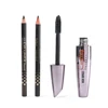 High Quality 3 in 1 Makeup Eye Cosmetic Waterproof Mascara with 2 Eyeliner Pencil(brown + black)