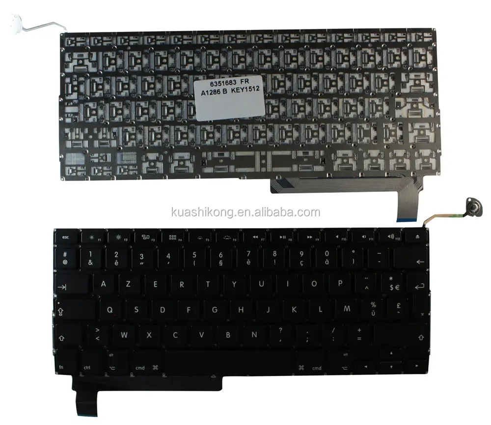 French 605-1689 laptop Keyboard for A1286 Late 2008 2009 MB470 MB471 661-4948, 661-4953, 922-8708, 922-8717