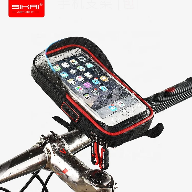 

SIKAI 2020 Top Rated Touch Screen Waterproof Bike Bag Handlebar Phone Mount Bicycle Mobile Phone Holder