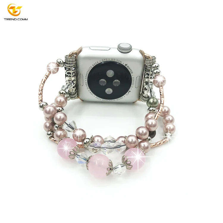 

Low MOQ Handmade Watch Strap Luxury Jewelry Wristband Bracelet For Iwatch Band 6