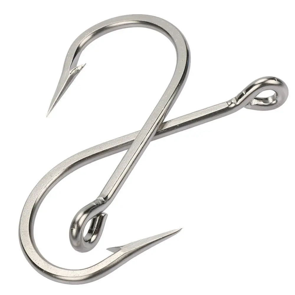 

Fishing Hooks Saltwater Large Shark and Alligator Hooks Extra Strong 420 Stainless Steel Fishing Hook, Silver