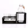set packing one 930ml square glass fruit juice bottle two 180ml glass cup