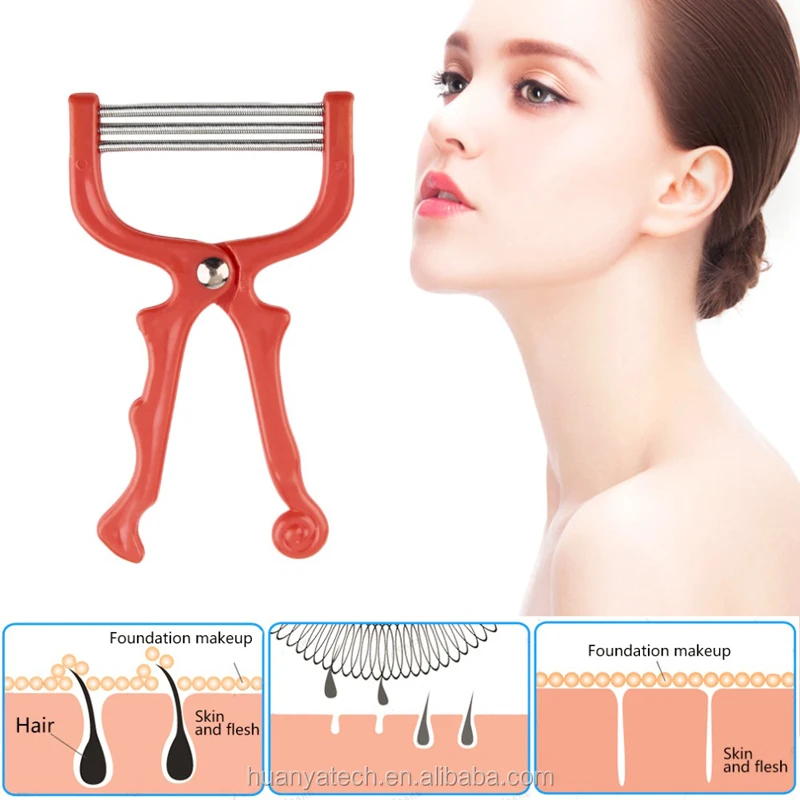 Fashion Natural Stainless Steel Spring Handheld Face Hair Removal