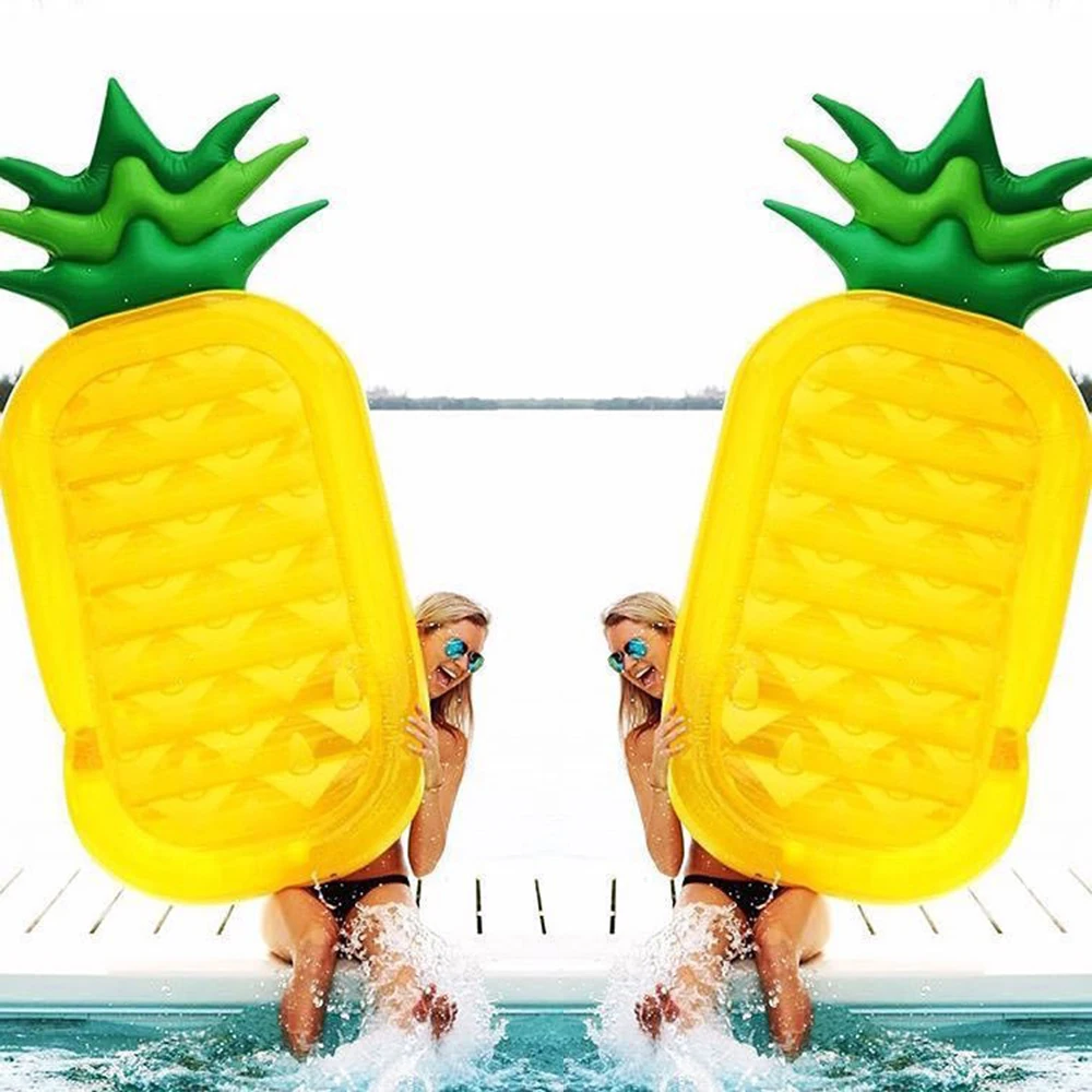 

Summer Beach Swimming Pool Float Mattress Inflatable Pineapple Lounge Seat Raft Floating Bed Air Mat Water Game Toy, As picture