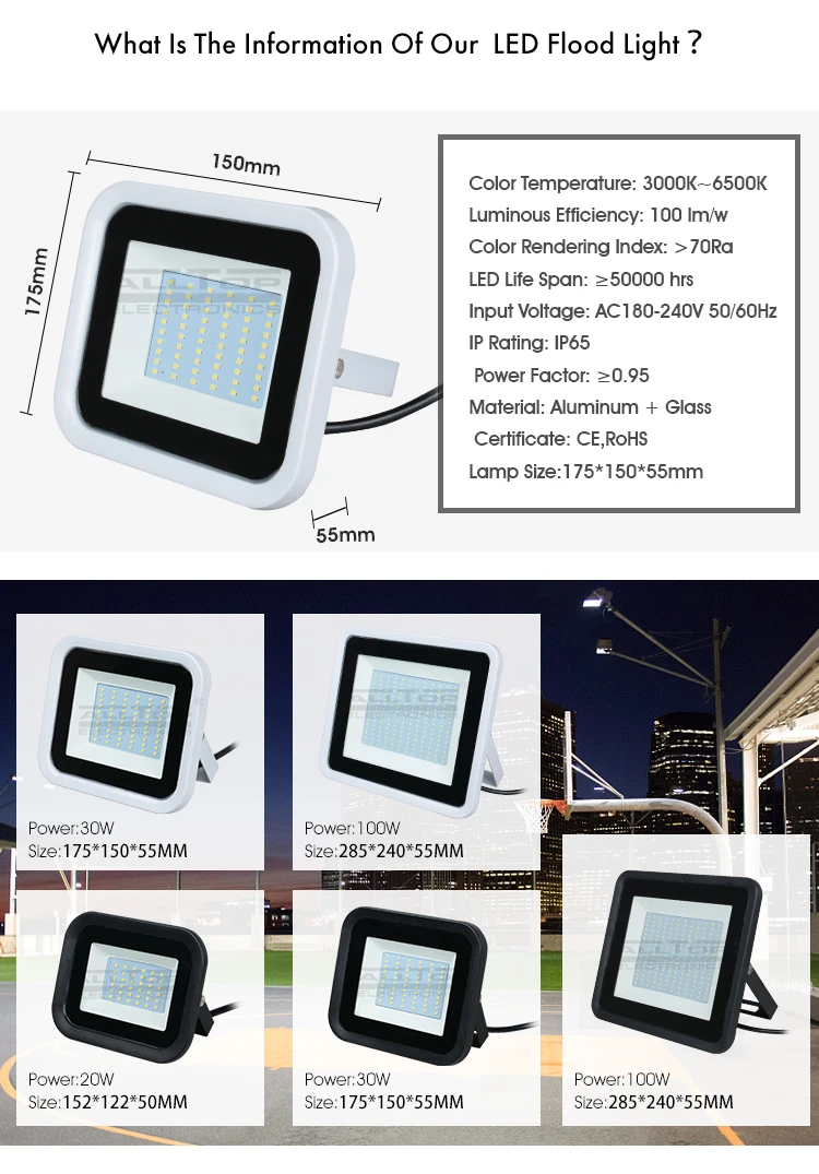 High quality outdoor waterproof stadium IP65 30watt led flood light