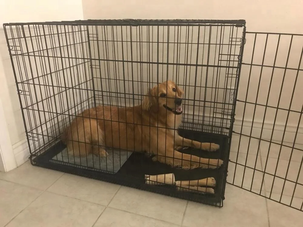 
Factory Wholesale Metal Dog Kennel Cage Folding Dog Crate 