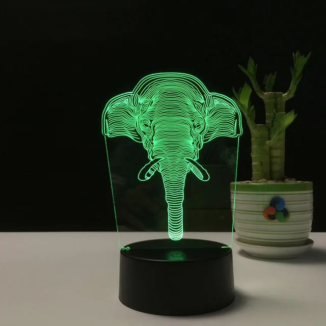 grabado laser de acrilico 3d lampara led multicolor de anime increible 3d ilusion led elefante luz de la noche buy ilusion lampara ilusion lampara