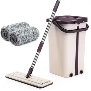 Image of Hand Free Easy Use Self-washed Magic Flat Mop, mop with bucket, cleaning mmop