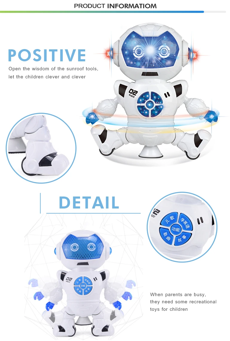 New product  multifunction intelligent musical battery children's toy robot