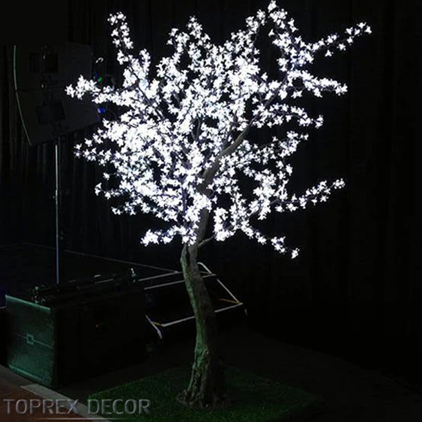 
Professional Custom Christmas Lights 2.5 M Outdoor Artificial Led White Cherry Blossom Tree Light 