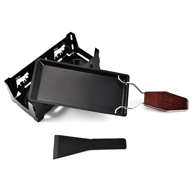 Tapas for Cheese or Chocolate Foldable Handle Spatula Non-Stick Melting Pan Swiss Raclette Fondue Sets