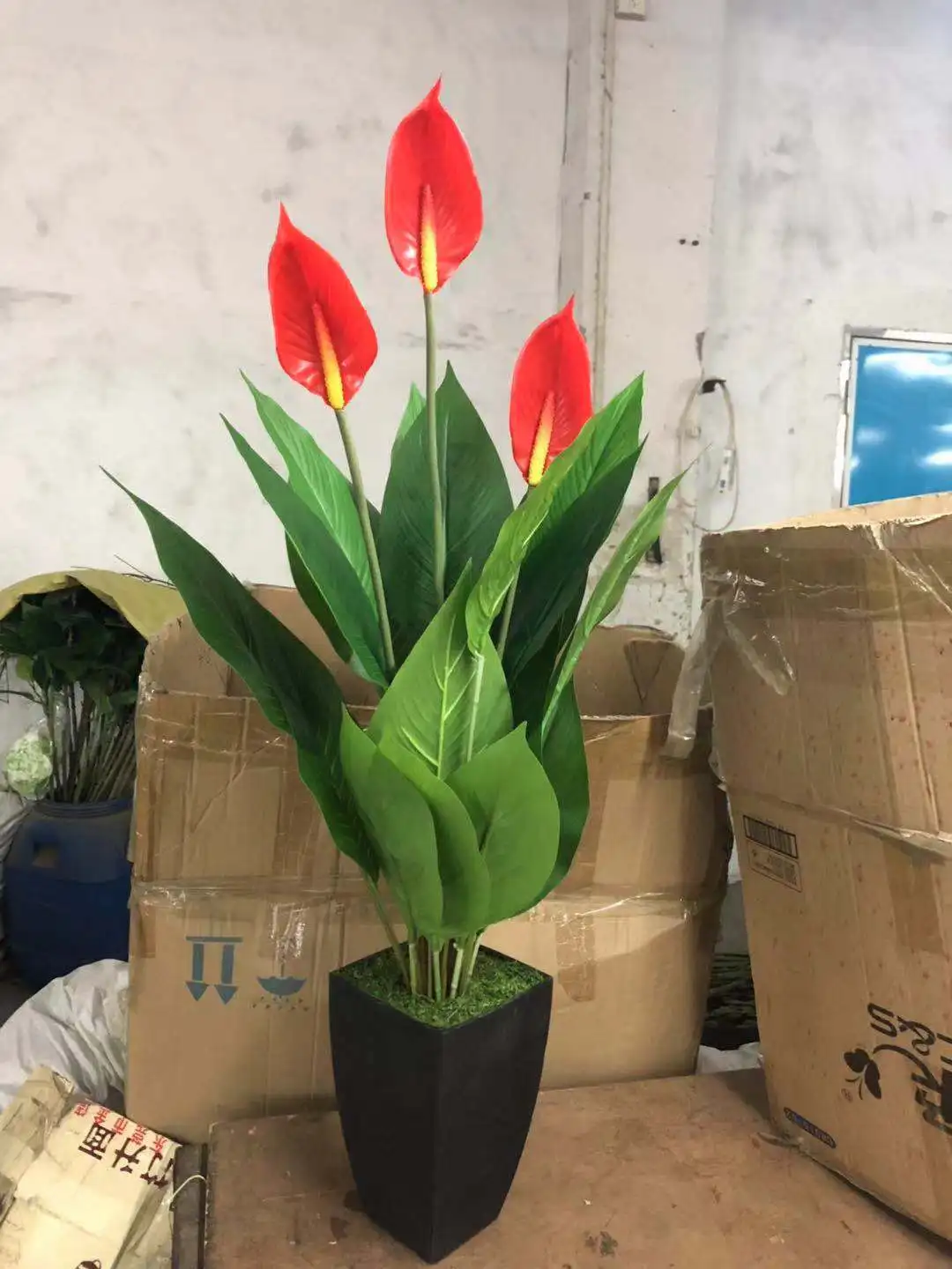 Artificial Potted Flowers Tall Potted Plants Peace Lily For Decor Buy