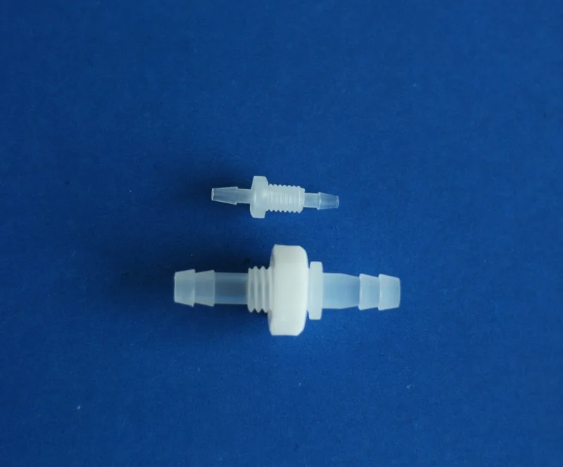 Plastic Straight Equal Barbed Screw Thread Hose Joiner Barb Panel Mount