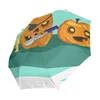 Good quality auto open and close rainproof pongee fabric Halloween evil pumpkin print 3fold umbrella folding