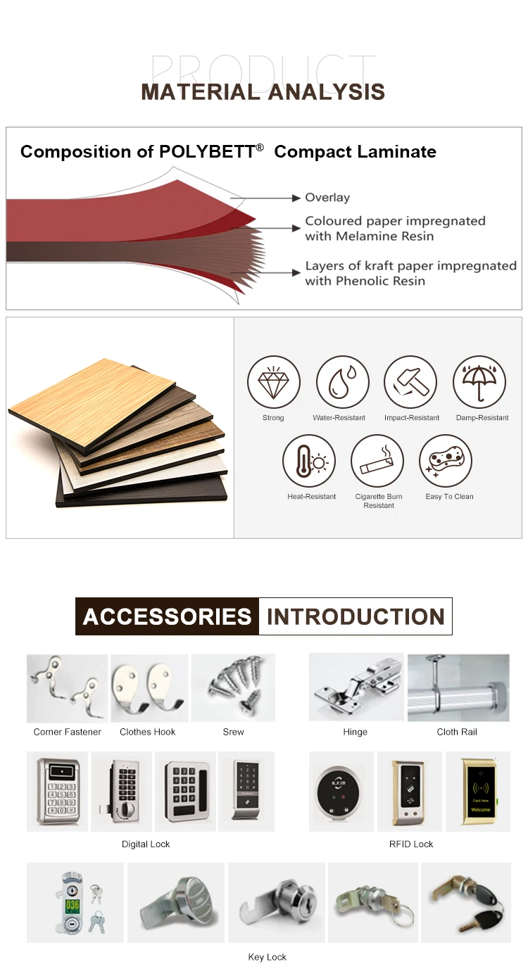 high pressure phenolic resin hpl compact laminate board for lockers