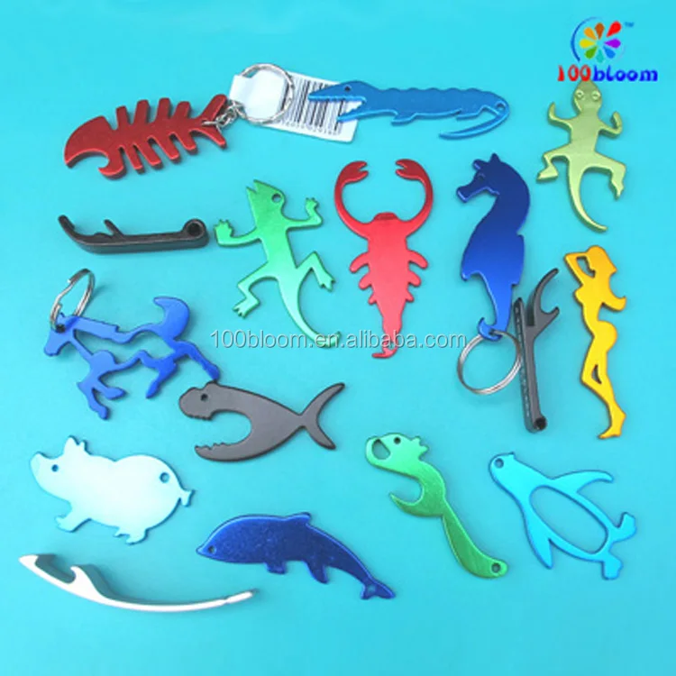 Factory wholesale 6.6cm aluminum sport motorcyle bottle opener with keychain