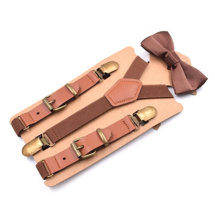 Children Fashion 3 Clips Metal Ajustable Clip Piecing Suspenders For Kids