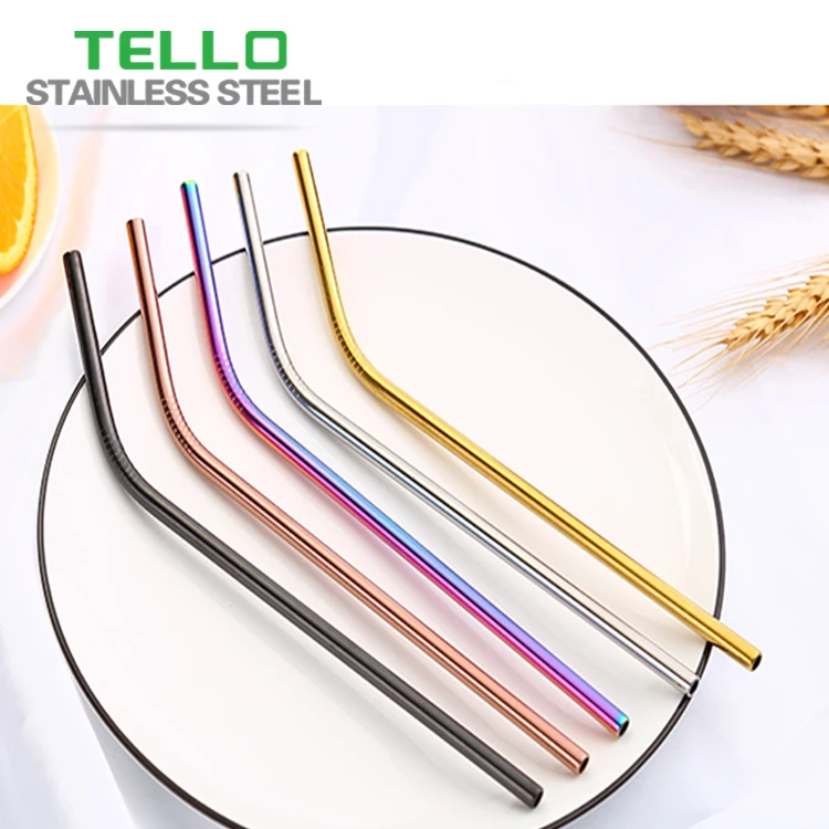 

Metal Straws reusable stainless steel cocktail and juice Drinking straws