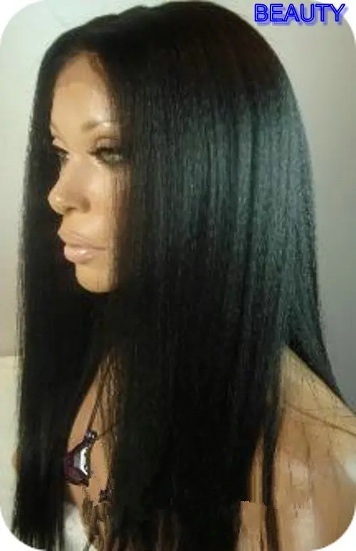Sale 20" #1b Black Heavy Yaki Straight 100% Indian Hair