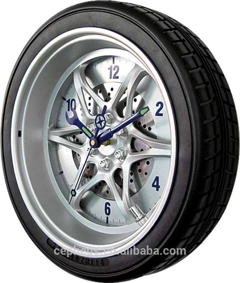 

14Inch Customized Classic Tire Rim Gear Clock With Logo