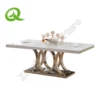 TH418 modern silver stainless steel furniture marble dining table new model