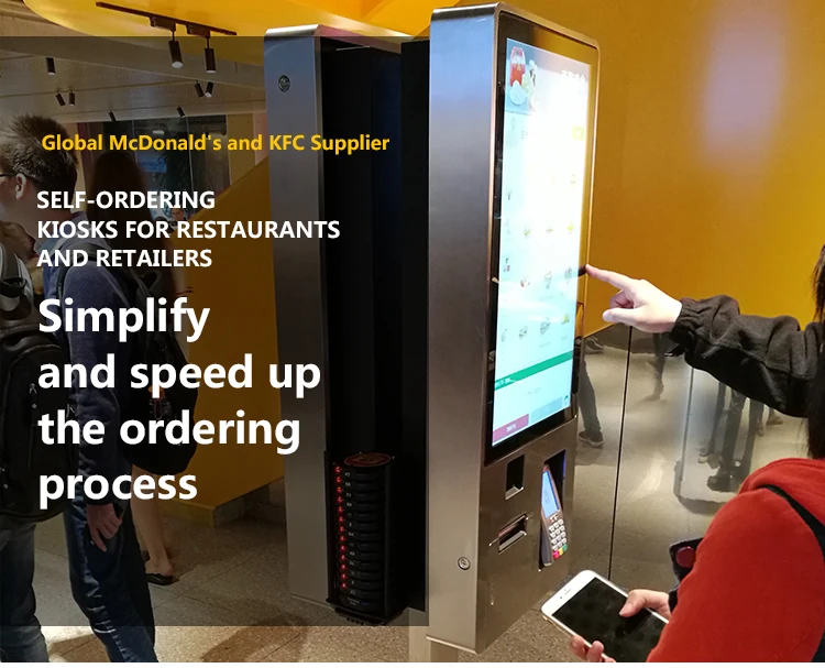 24 inch touch screen self payment kiosk restaurant ordering machine ...