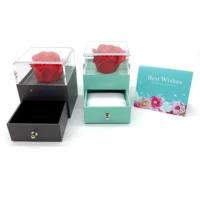 

XIANGYU factory wholesale beautiful velvet acrylic flower jewelry pendant ring box