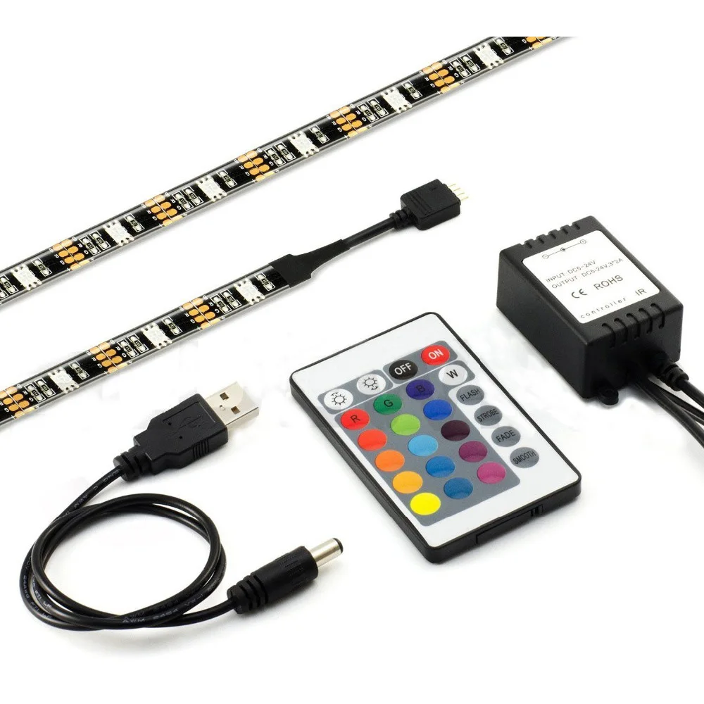 Hdtv Usb Led Strip Multi Color Rgb Neon Accent Lighting Kit For Flat Screen Tv Lcd Desktop Pc
