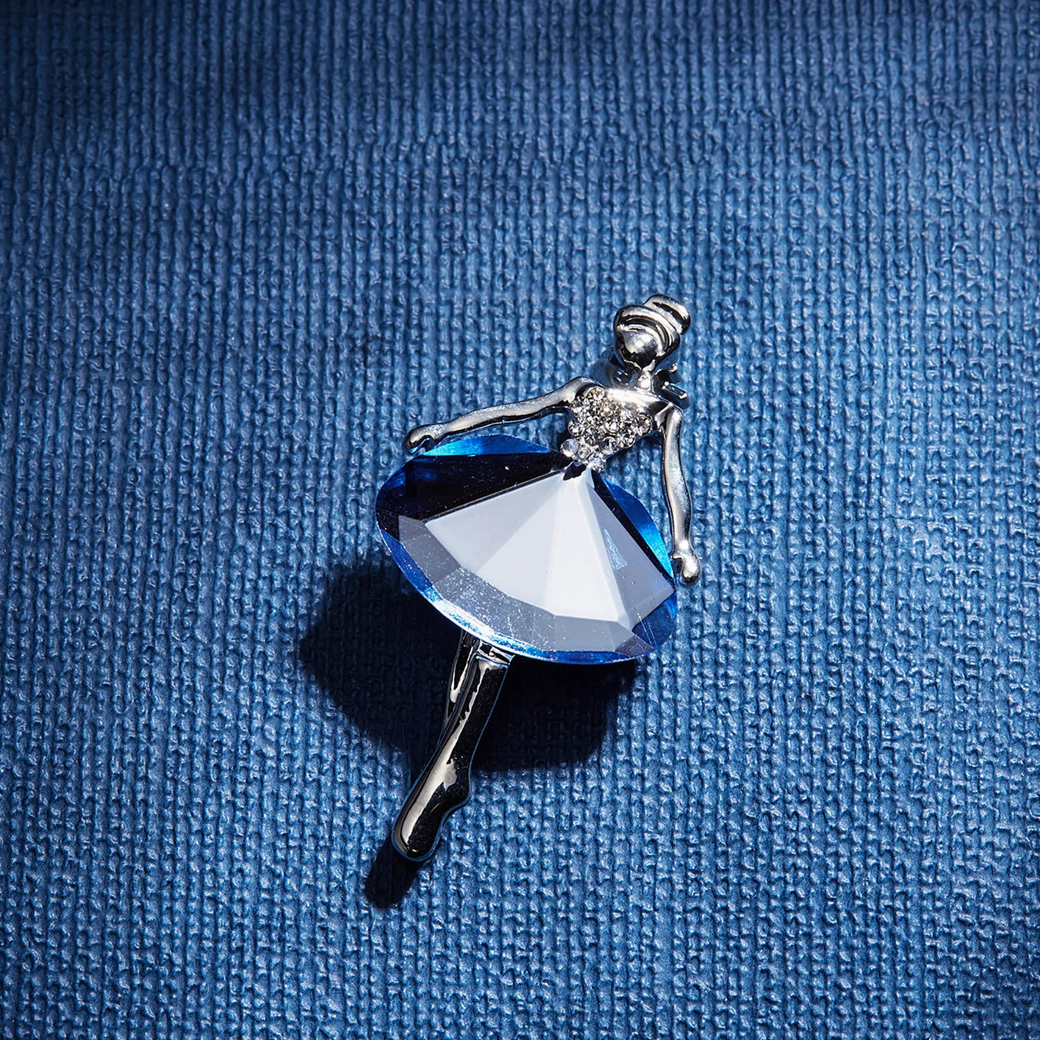 Rinhoo Jewelry Alloy Rhinestone Crystal Ballet Dancer Girl Brooch Pin