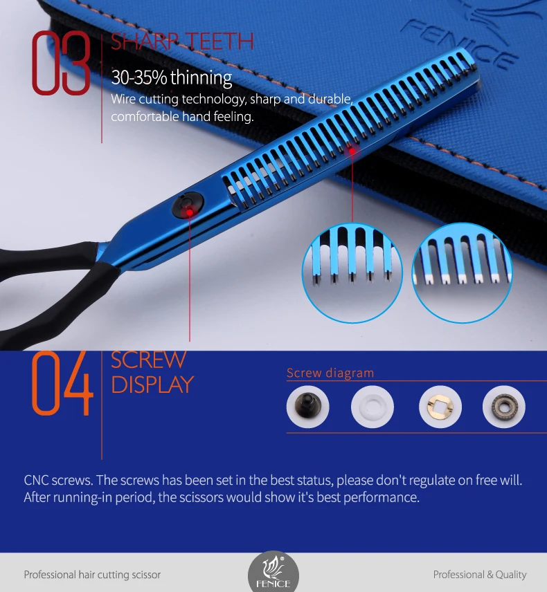 Hot sale new design 9cr steel barber professional hair cutting thinning scissors set