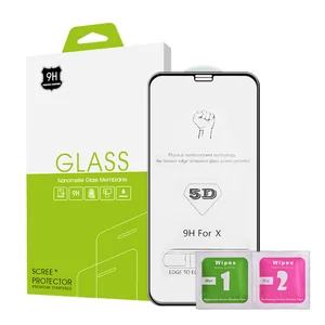 Newest For iPhone Xs max 5D Tempered Glass Screen Protector Full Protect Phone Screen Guard With packing For iPhone X