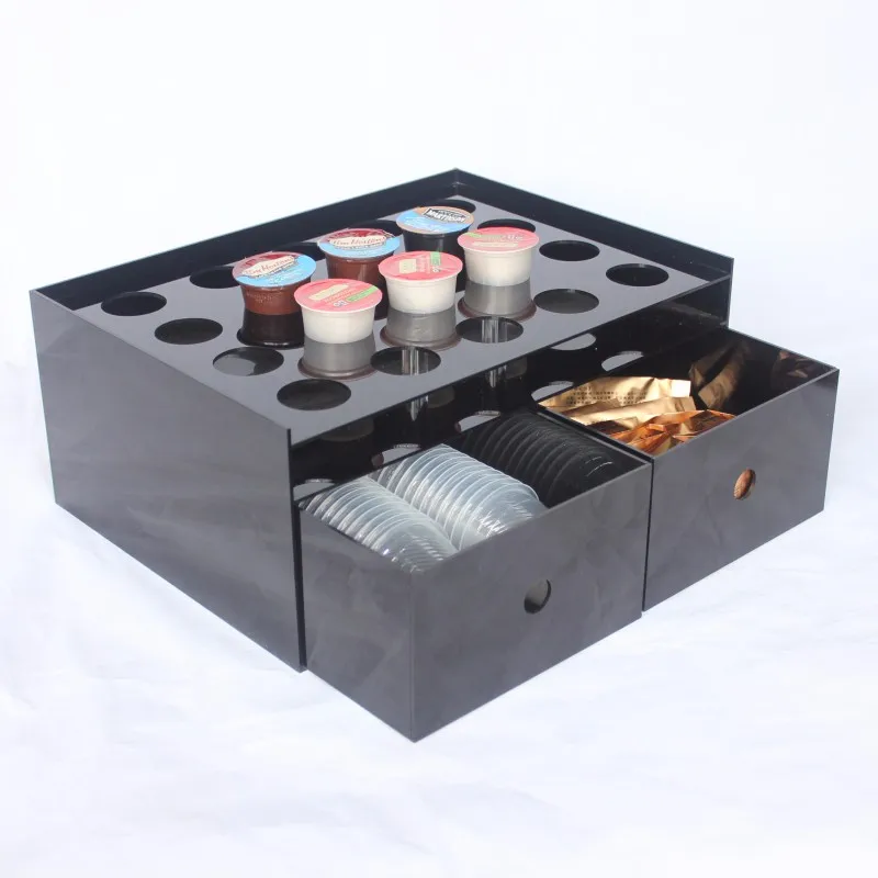 High Quality Black Acrylic Coffee Pod Holder Cafe Capsules Storage Cup