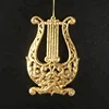 harp shape plastic gold christmas decorative items