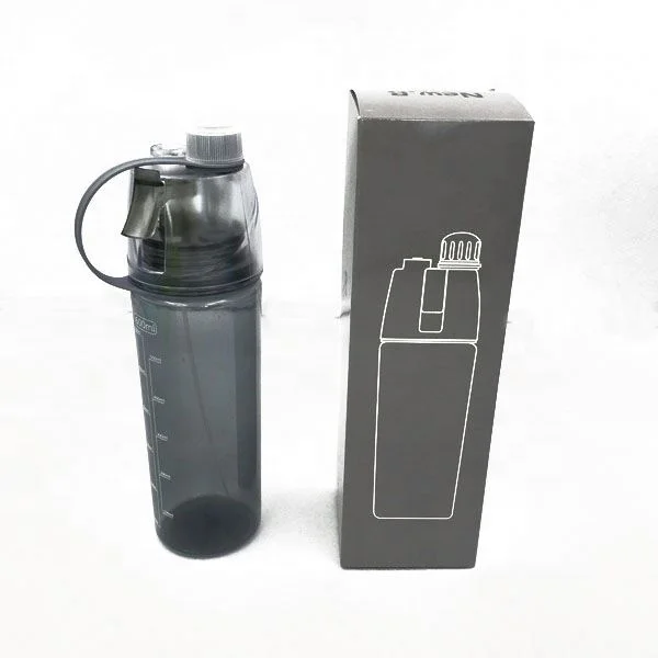 

Plastic Sport Drinking Spray Water Bottle with Spray and Straw