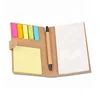 Custom logo printing kraft cover memo pad sticky notes with a recycled pen
