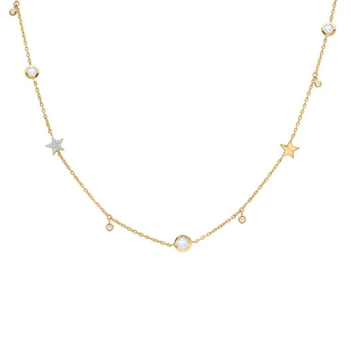 

Fashion 925 Sterling Silver Necklace Initial Star With Zodiac Pendant Necklace Gold Plated Choker Necklace Jewelry For Women