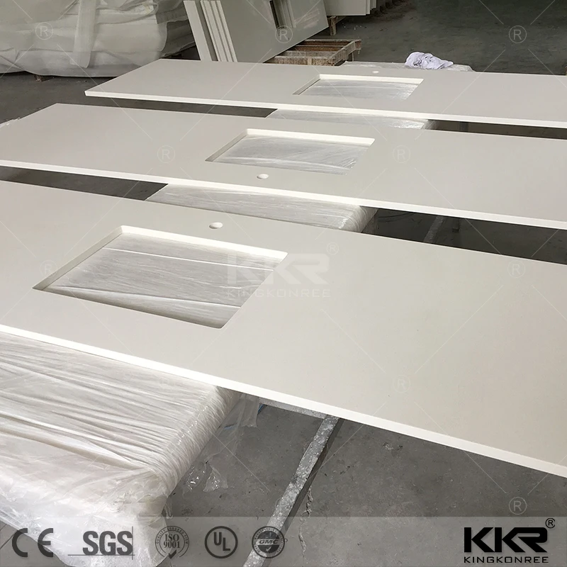 Doppelwaschbecken Quarz-Waschtischplatte Badezimmertisch fertig