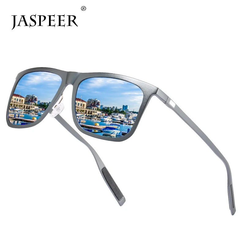 

Jaspeer high quality men fashion mirror light aluminum magnesium driving polarized sports sunglasses, 5 colors