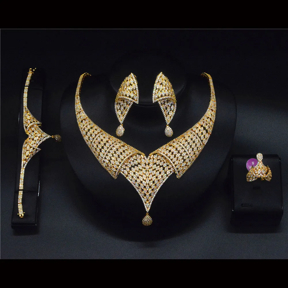

Mother Gift Luxury Jewelry Set Wedding Set Luxury Flower Leaf