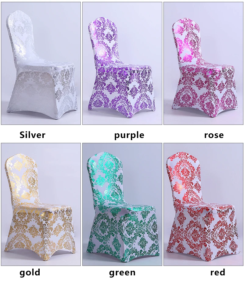 Banquet Silver Glitter Spandex Chair Cover For Wedding Buy White